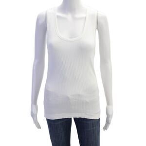 Dries Van Noten Womens Cotton Blend V-Neck Tank Top White Size M